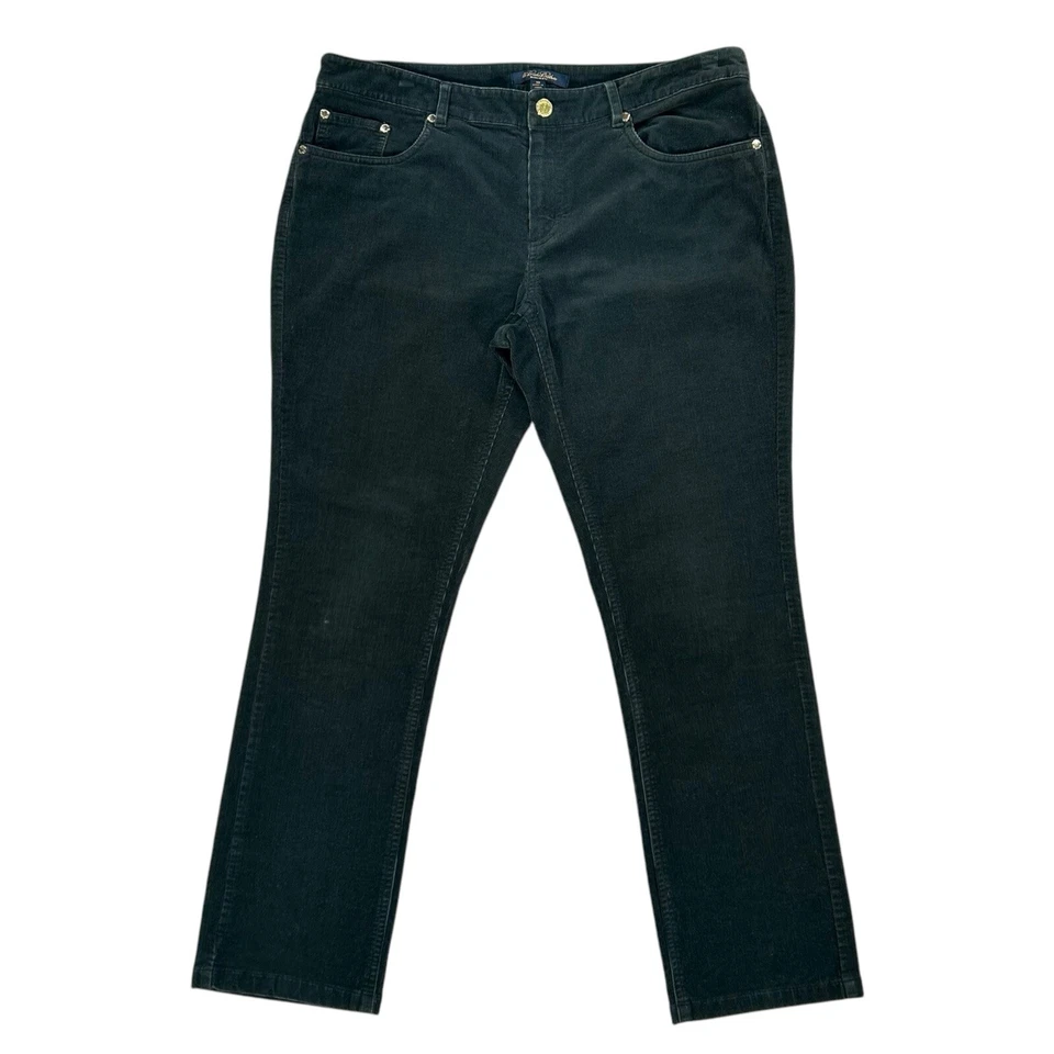 Pantalones de pana Brooks Brothers verde oscuro pierna recta Natalie calce talla 10 para mujer Foto 1 de 4