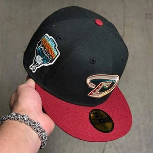 NWT 3/8 Black Arizona Diamondbacks 1998 Inaugural 59fifty New Era Fitted Hat Cap - Picture 1 of 6
