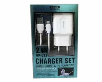 X3 Fast EU Plug Power Charger For iP + Micro + C-Type Mobile Phone 2 Port Cable - Image 1 of 4