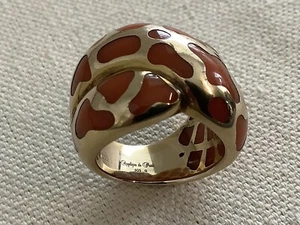 Angelique de Paris Koralle Leopard "Coquette" Sterling GF Silber Ringgröße 6,5 - Bild 1 von 11