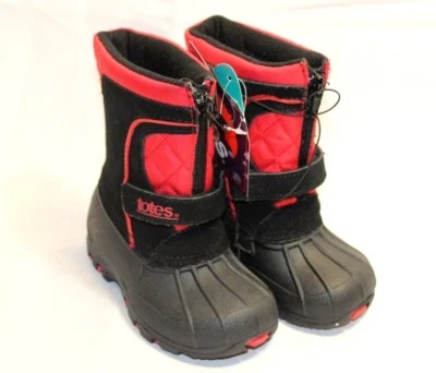 NEW Toddler boys black/red Totes "Jason" Winter Snow Boots  - Image 1 of 4