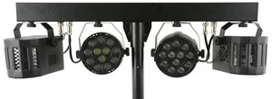QTX LED Party FX Bar w/ Stand 2x RGBW Par Lights & Remote Portable Lighting Set - Picture 1 of 10