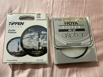 72 Mm Lens Filters - Tiffen Circular Polarizer - Hoya MC UV Alpha - Image 1 of 4
