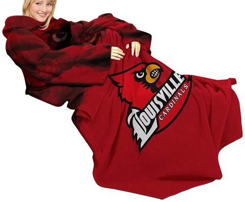 The Northwest Company NCAA Louisville Cardinals Comfy Throw Blanket with Sleeves Cover