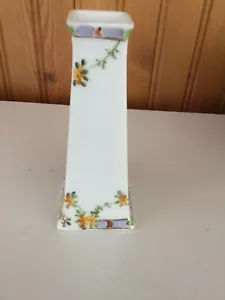 Nippon Porcelain Hand Painted Square Bud Vase Approx 5” Tall yellow Flowers - Picture 1 of 5