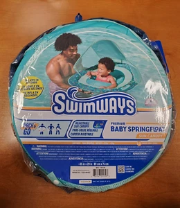 Swimways Premium Baby Springfloat With Sun Canopy Blue *9-24 Months R5P1 - Picture 1 of 4