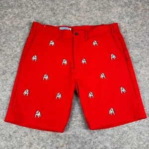Castaway Nantucket Island Georgia Bulldogs Shorts 8.5" Red Mens 38 - Picture 1 of 12