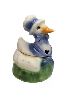 Mutter Gans Süßigkeiten Schmuck Schale Andenken Deckel abheben Gans Henne Land Vintage - Bild 1 von 9