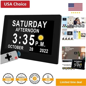 19 Alarms Digital Clock with Auto DST and Sun Moon Icons, Custom Reminders an... - Picture 1 of 8