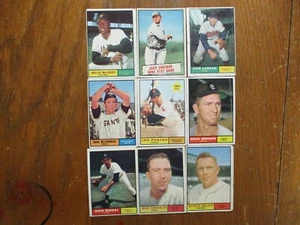 9-1961 Topps Cards(w/WILLIE McCOVEY/JACK CHESBRO/DON LARSEN/LEO POSADA/DON MOSSI - Picture 1 of 10