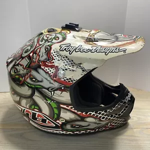 Rare Troy Lee Designs Beige & Gray “Medusa" Helmet Adult Size S Speed Equipment - Picture 1 of 24