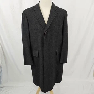 Brooks Brothers Vintage 60s 70s Wool Tweed Overcoat Gray Herringbone 40S Superb - Picture 1 of 15
