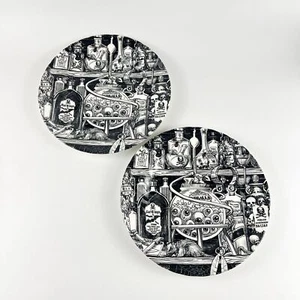 Royal Wessex Inglaterra Halloween Negro Blanco Porcelana 2 Platos de Cena Boticario - Imagen 1 de 3