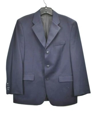 Blazer Brandini Para Hombres Negro Muesca Solapa 2 Botones Ribete Bolsillo Carrera Lana 46S Foto 1 de 4