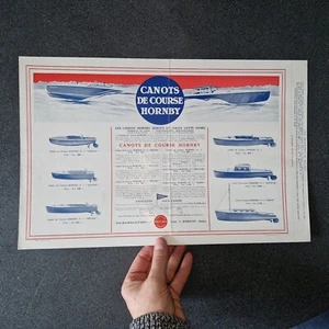 rare AFFICHE  CANOTS DE COURSE HORNBY 28,5 cm x 44,5 cm  ORIGINALE jep cij jrd - Picture 1 of 10