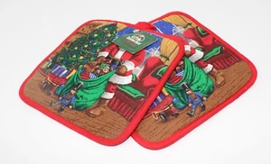 NEW/NWT Set of 2 Santa Clause Pot Holders by Christmas House - Red Quilted - Picture 1 of 7