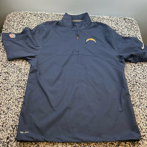 NFL Nike Los Angles Chargers Quarter Zip Jacket Mens Small Windbreaker Cover