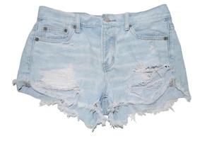 Pantalones Cortos American Eagle Mujer Talla 4 Midi Botón Mosca Desgastado Cortes - Imagen 1 de 7