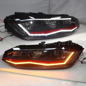 LED Headlights For 2019-2020 year Vento Cross POLO Mk5 front lamps red line LD - Picture 1 of 12