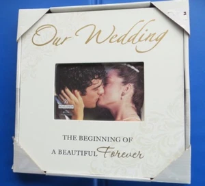 RAHMEN, "Unsere Hochzeit ~ Der Beginn einer schönen Ewigkeit" 4" x 6" Foto NEU - Bild 1 von 11