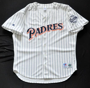 San Diego Padres Blank Russell Jersey Authentic Pinstripe Gwynn 40th Men 52 2XL - Picture 1 of 7