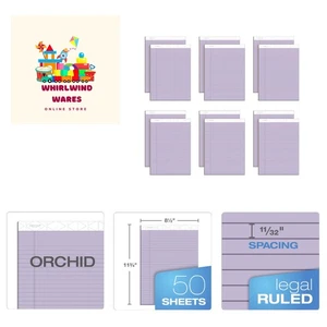 TOPS Prism Writing Pads, 8-1/2" x 11-3/4", Legal Rule, Orchid, Perforated, 50... - Picture 1 of 8
