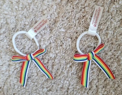 American Girl Doll Julie Hairstyling Set 2 Hair Accessories Only Rainbow Bows NM - Image 1 of 2