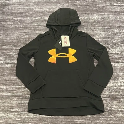 NWT Under Armour Youth Girls Fleece Black Iridescent Hoodie Size Youth Small - Image 1 of 4