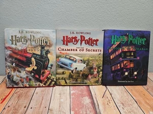 Harry Potter Illustrated 3 Book Collection By J.K Rowling (Hardcover, Jim Kay) - Picture 1 of 9