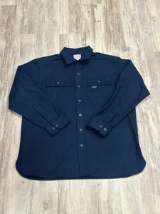 LL Bean Chamois Flannel Shirt Navy Blue Traditional Fit Men's L Style 187923 - Picture 1 of 8