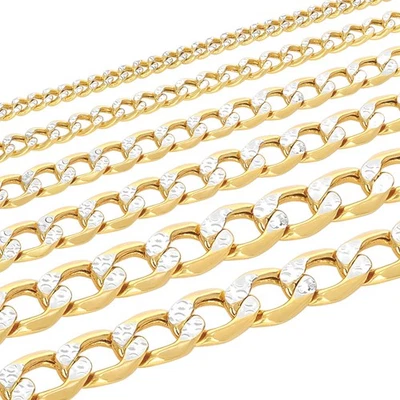 Brazalete collar cadena cubana pavé corte diamante 2mm-7.5mm oro amarillo 10K 7"-30" Foto 1 de 4