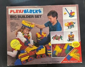 Vintage Flexiblocks Big Builder Set 240 Pieces - Picture 1 of 4