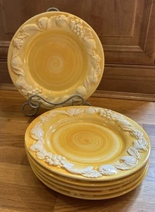 6 Casafina Hand-Painted Majolica Fruit Yellow Dinner Plates 10.5 Portugal READ - Picture 1 of 12