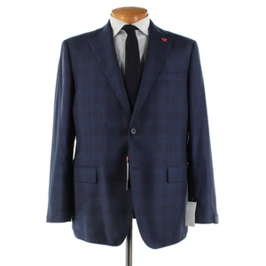 Cardinal of Canada NWT Wool Sport Coat Size 44R US In Blues Plaid - Picture 1 of 13