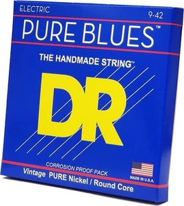 DR Pure Blues corde per chitarra elettrica puro nichel PHR-9 Lite 9-42 - Foto 1 di 8