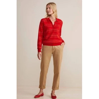 Vineyard Vines 100% Cashmere Red Velvet Shine Stripe Polo Women’s Pullover XXS - Image 1 of 4