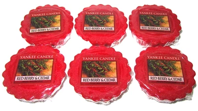 LOT OF 6 Yankee Candle "RED BERRY & CEDAR" Christmas Tarts Wax Melts~  RARE~ NEW - Image 1 of 2
