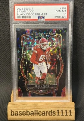 2022 Select #252 Bryan Cook Black Disco Prizm #d 1/1 PSA 10 F1 - Image 1 of 2