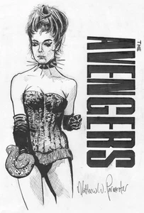 The Avengers Diana Rigg as Emma Pee SET 5 SKETCH PRINTS signed Matthew Parmenter - Picture 1 of 5