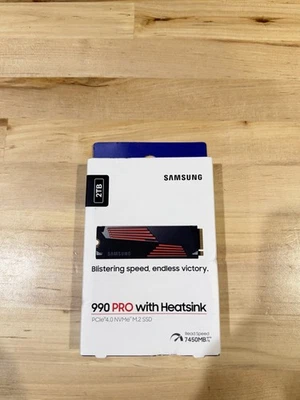SAMSUNG 990 PRO 2TB PCIE 4.0 NVME M.2 SSD HEATSINK MZ-V9P2T0GW (NEW SEALED) - Image 1 of 4