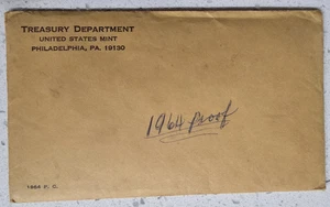 1964 PHILLY MINT PROOF SET SEALED, OPENED ENVELOPE, ONE DAY AUCTION, NO RESERVE - Picture 1 of 3