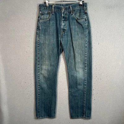 Levis 501 Mens Size 30 Original Fit Straight Leg Jeans Blue Denim Cotton - Image 1 of 4