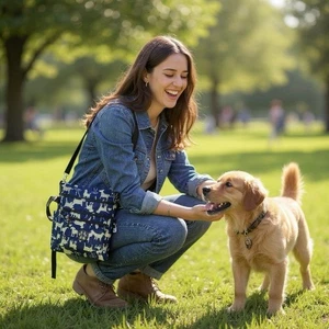 Small Nylon Four Section Walkies Dog Walker Pooper Poo Crossbody Bag Grace 111 - Picture 1 of 41