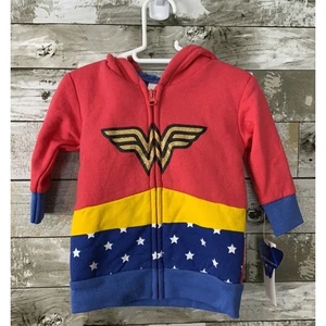 Wonder Woman Girls Infant Full-Zip Fleece Hoodie Size 12 Months - Picture 1 of 3