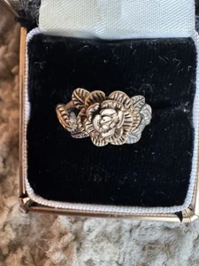 Rare 1940s Coro Sterling Silver Rose Ring – WWII Era – Signed & Numbered 109 - Picture 1 of 7