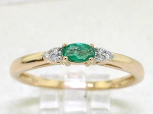 Exclusiver Smaragd Ring 585 Gelbgold 14Kt Gold natürlicher Smaragd 6 Brillanten - Bild 1 von 5