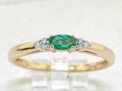 Exclusiver Smaragd Ring 585 Gelbgold 14Kt Gold natürlicher Smaragd  6 Brillanten - Bild 1 von 4