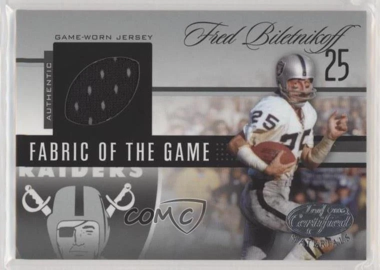 2006 Leaf Certified Materials Football Die-Cut /50 Fred Biletnikoff #FOTG-18 HOF - Image 1 of 2
