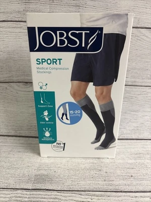 JOBST sport 15-20mmHg Knee High Compression Socks LARGE Royal  blue FAST SHIP!!! - Image 1 of 4