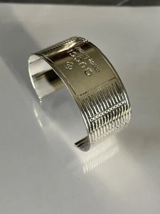 Vintage Italy Gucci inner marked 925 wider sterling cuff silver bracelet 68mm - Picture 1 of 6